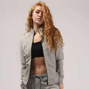 Flag nor Fail Performance Full Length Track Jacket in Gray Size Medium